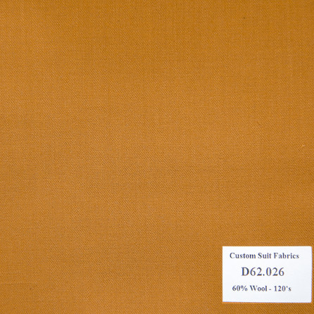  D62.026 Kevinlli V4 - Vải Suit 60% Wool - Cam Trơn